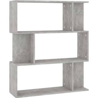 👉 Boekenkast steigerhout grijs Vidaxl Boekenkast/kamerscherm 80x24x96 Cm Spaanplaat Betongrijs 8719883672465