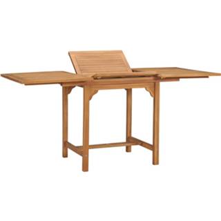 👉 Terrastafel teakhout hout bruin Vidaxl Tuintafel Verlengbaar (110-160)x80x75 Cm Massief 8719883760674