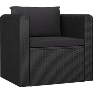 Fauteuil zwart Vidaxl Met Kussens Poly Rattan 8719883743790