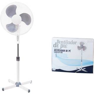 Staande ventilator metaal wit Gerimport - In Hoogte Verstelbaar 3 Standen 40cm 45w Motor 8430540880503