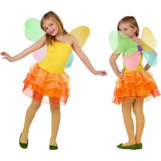 👉 Jurk butterflies active oranje geel Vlinder jurkje voor meiden geel/oranje
