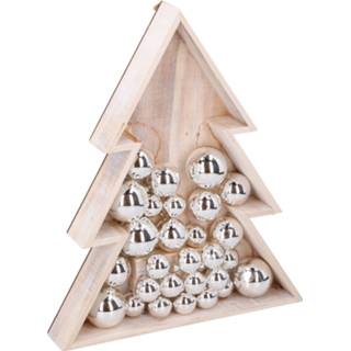 👉 Kerstbal houten Grundig - Decoratieboom Met Kerstballen Inclusief Verlichting 38cm 8711252057378