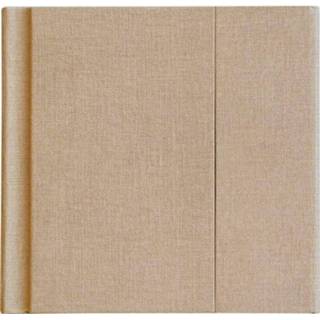 👉 Fotoalbum wit bruin beige canvas papier Fotoholland -Zelfklevend 20x20 Cm - 12 Pagina's / Tec202012be 1135264001582