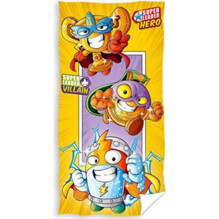 Badhanddoek geel katoen jongens Carbotex Superzings 70 X 140 Cm 5902689443299