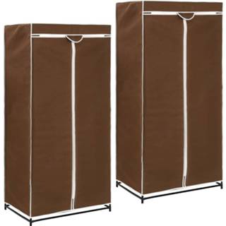 Kledingkast bruin Vidaxl Kledingkasten 2 St 75x50x160 Cm 8719883564869