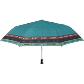 👉 Groen kunststof Perletti Mini-paraplu Keep Life Simple 96 Cm Fiberglas 8015831261454