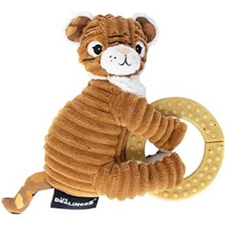 👉 Bruin pluche kunststof Les Deglingos Bijtrinng Tijger Junior 11 Cm 4897018366985