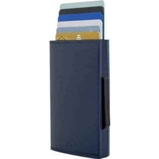 👉 Pasjeshouder leer aluminium blauw ÖGon Designs Rfid Cascade 6,8 X 9,7 Cm Navy 3760127770350
