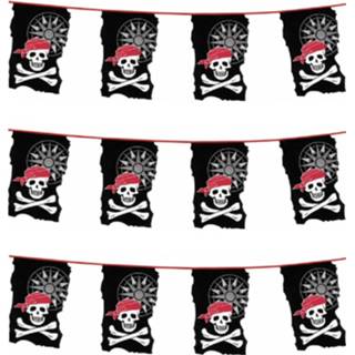 👉 Vlaggenlijn kunststof multikleur 3x Stuks Piraten Thema Vlaggenlijnen Doodshoofd 10 Meter - Feestartikelen En Versieirng 8720276107112