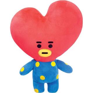 👉 Knuffel blauw rood pluche Aurora Bt21 Tata Junior 30 Cm Blauw/rood 5034566613195