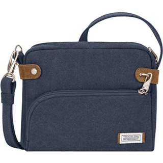 👉 Schoudertas digo blauw katoen canvas suède Travelon Heritage Anti-diefstal Crossbody 33071 Rfid Indigo 8717253690453