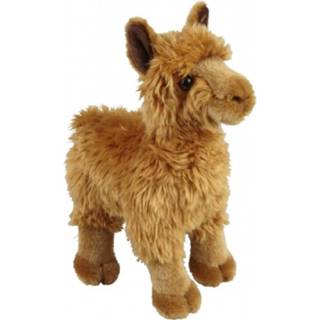 👉 Lama knuffel bruine pluche kinderen alpaca/lama 28 cm knuffeldieren