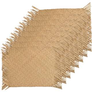 👉 Placemat beige 8x Beige/naturel Gevlochten 30 X 45 Cm Rechthoek - Eco/duurzaam Thema Tafeldecoraties Versieringen 8720147357028