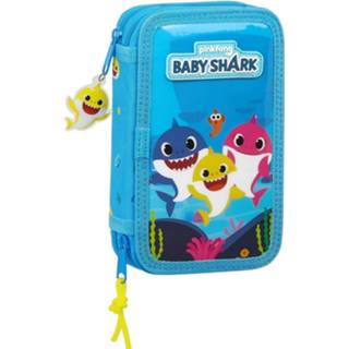 👉 Etui blauw polyester baby's Baby Shark Gevuld - 28 St. 8412688381661
