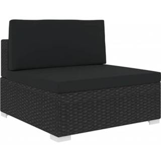 👉 Zwart synthetisch Vidaxl Middenbank 1 St Met Kussens Poly Rattan 8719883725154