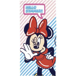 👉 Strandlaken rood blauw microvezel Arditex Minnie 70 X 140 Cm Microfiber Rood/blauw 8430957130703