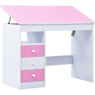 👉 Roze wit steigerhout Vidaxl Kindertekentafel/-bureau Kantelbaar En 8719883806990