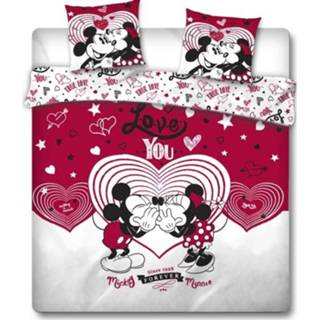 👉 Dekbedovertrek rood polyester Disney Minnie Mouse Love You - Lits Jumeaux 240 X 220 Cm 5407007980833