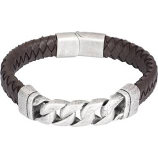 👉 Armband bruin leather edelstaal mannen 21 nederlands IXXXi Men Albert | Maat 8719794036769