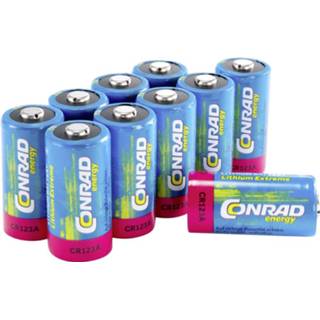 👉 Fotocamera accu Conrad energy CR123 CR123A Fotobatterij Lithium 1400 mAh 3 V 10 stuk(s) 4053199922765