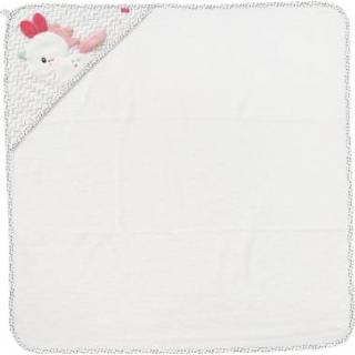 👉 Badhanddoek katoen mix meisjes wit Fehn ® met kap Eenhoorn 4001998057263