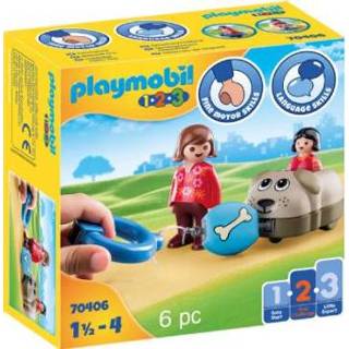 👉 Meisjes kleurrijk PLAYMOBIL ® 1 2 3 Mijn glijdende hond 4008789704061