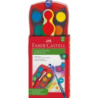 👉 Verf doos wit Verfdoos Faber-castell Connector 12 Kleuren Met Penseel 4005401250234