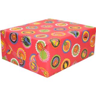 👉 Inpakpapier 5x Rollen Sinterklaas inpakpapier/cadeaupapier rood 2,5 x 0,7 meter