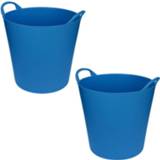 👉 Blauw 2x stuks flexibele emmers/wasmanden/kuipen 20 liter