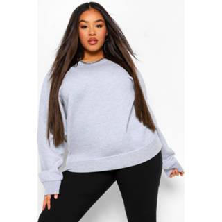 Plus Basic Oversized Sweater, Grey Marl