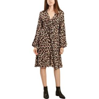 👉 Dress vrouwen bruin Freesios leopard print