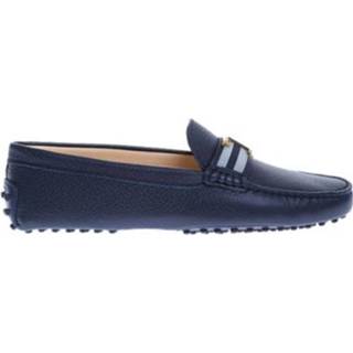 👉 Moccasins vrouwen blauw T Piatta - in grained calfskin with two-tone placket