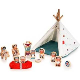 👉 Stuks speelwereld sets Lilliputiens Wigwam en indianen 5414834831467