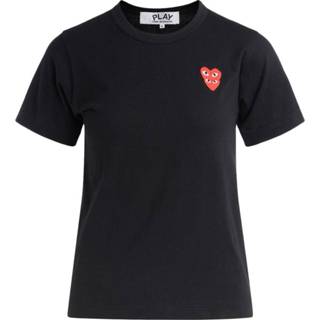 👉 Shirt l vrouwen zwart T-Shirt with overlapping hearts