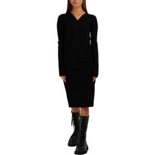 👉 Dress l vrouwen zwart Long-sleeved technical knit