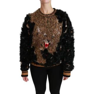 👉 Sweater vrouwen zwart Rabbit Fur Wool