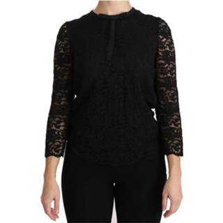 👉 Shirt nylon vrouwen zwart Lace Long Sleeve Blouse 8059226763017