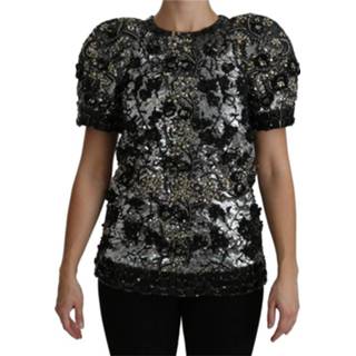 👉 Blous vrouwen grijs Sequined Crystal Embellished Top Blouse 8053901710532