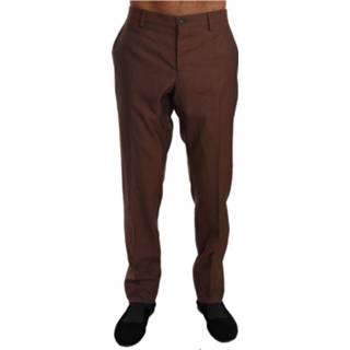 👉 Broek male bruin Wool Silk Formal Trousers Pants