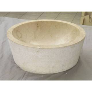 👉 Waskom beige marmer rond lavabo Imso Cilindro 40x15 cm