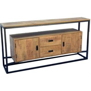 👉 Onderkastje zwart hout metaal wood mannen Onderkast Boss & Wessing Mango Lenvo 180x80x40 cm Met Mat 8719304725138