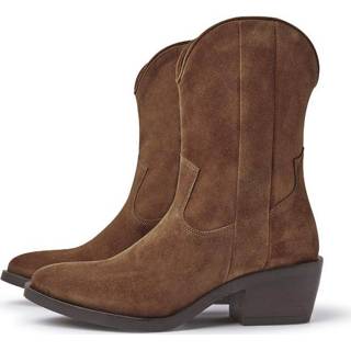 👉 Suede kant rubber damesschoenen vrouwen camel Via Uno Artikelnummer 5308045 western laars camel/cognac