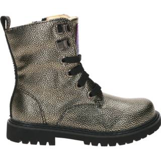 Veterboots leer meisjes vrouwen goud Shoesme Veterboot 8720176431676