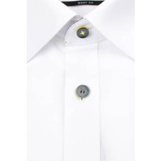 👉 Overhemden male wit katoen Commander Cityhemd body fit 1/1 arm 213010855/100 4333854980034