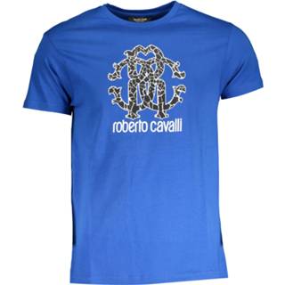 👉 Short sleeve katoen l t-shirts male blauw Roberto Cavalli 113615 8058044836347 8058044836330 8058044836354