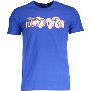 👉 Short sleeve katoen l t-shirts male blauw Roberto Cavalli 114754 8058044544235 8058044544266 8058044544273