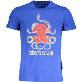 👉 Short sleeve katoen l t-shirts male blauw Roberto Cavalli 114809 8058044543733 8058044543818 8058044543825
