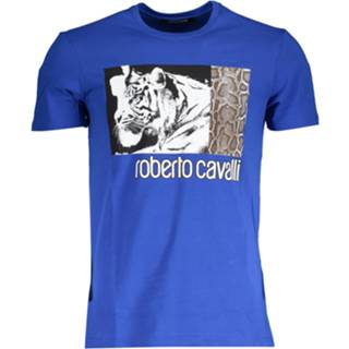 👉 Short sleeve katoen l t-shirts male blauw Roberto Cavalli 114692 8058044543481 8058044543511 8058044543528