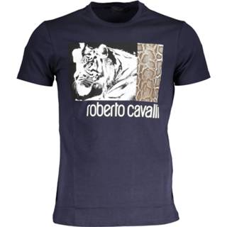 👉 Short sleeve katoen l male blauw Roberto Cavalli 114700 8058044543535