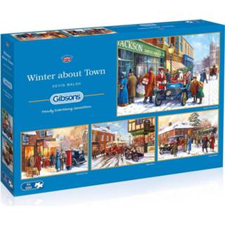 👉 Puzzel Winter about Town 4 x 500 Stukjes 5012269050431